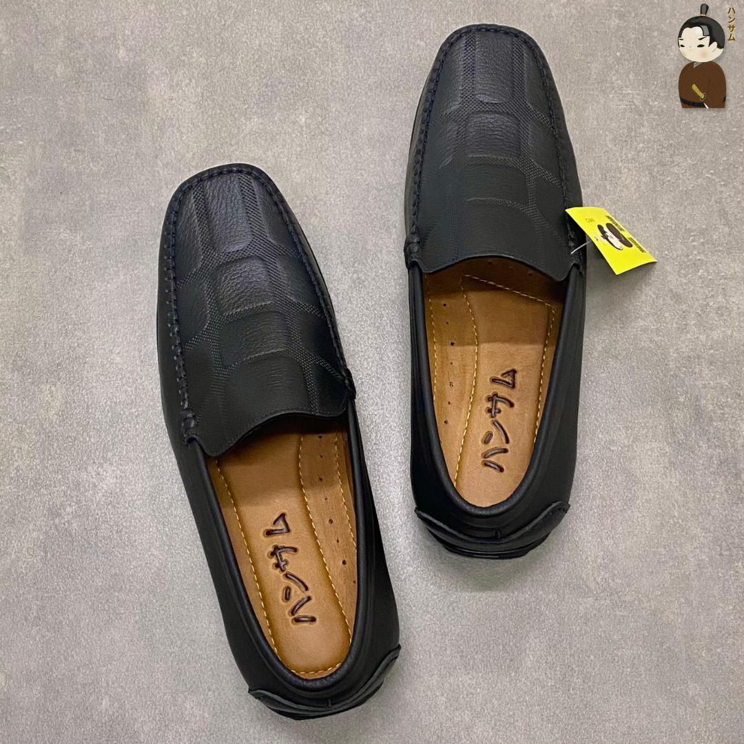  Giày lười Nam Hansamu Kai DGD09 màu Đen - Moccasin da bò siêu bền 