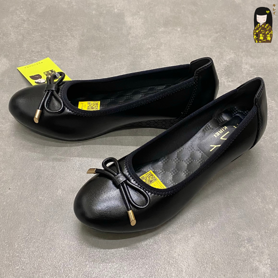 Giày Búp Bê Đế Xuồng 4cm Kirei Miyabi HI01 Black 