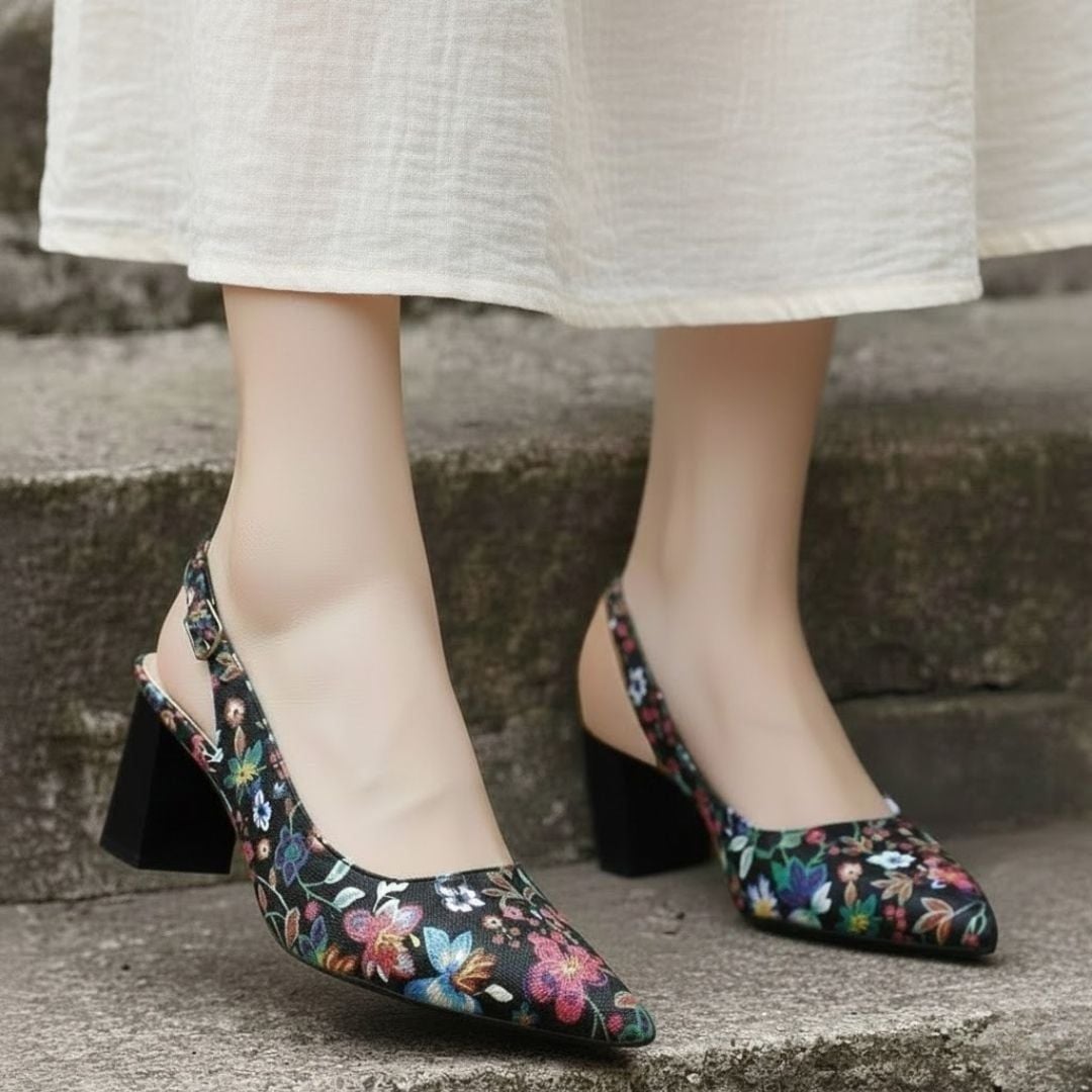  Giày slingback nữ Kirei Biteki CP06 màu Đen - Cao gót công sở 