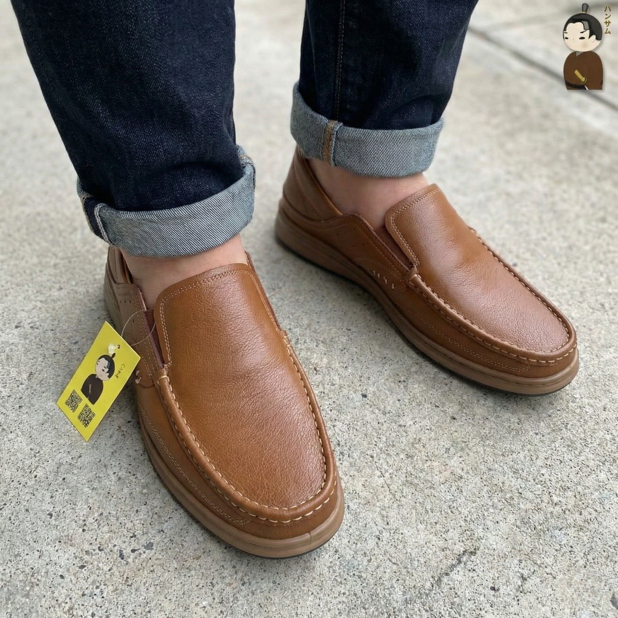  Giày lười Nam Hansamu Zen DGD05 màu Nâu - Loafer công sở 