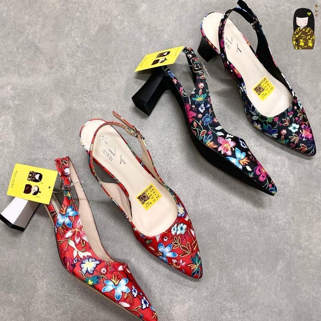  Giày slingback nữ Kirei Biteki CP06 màu Đen - Cao gót công sở 