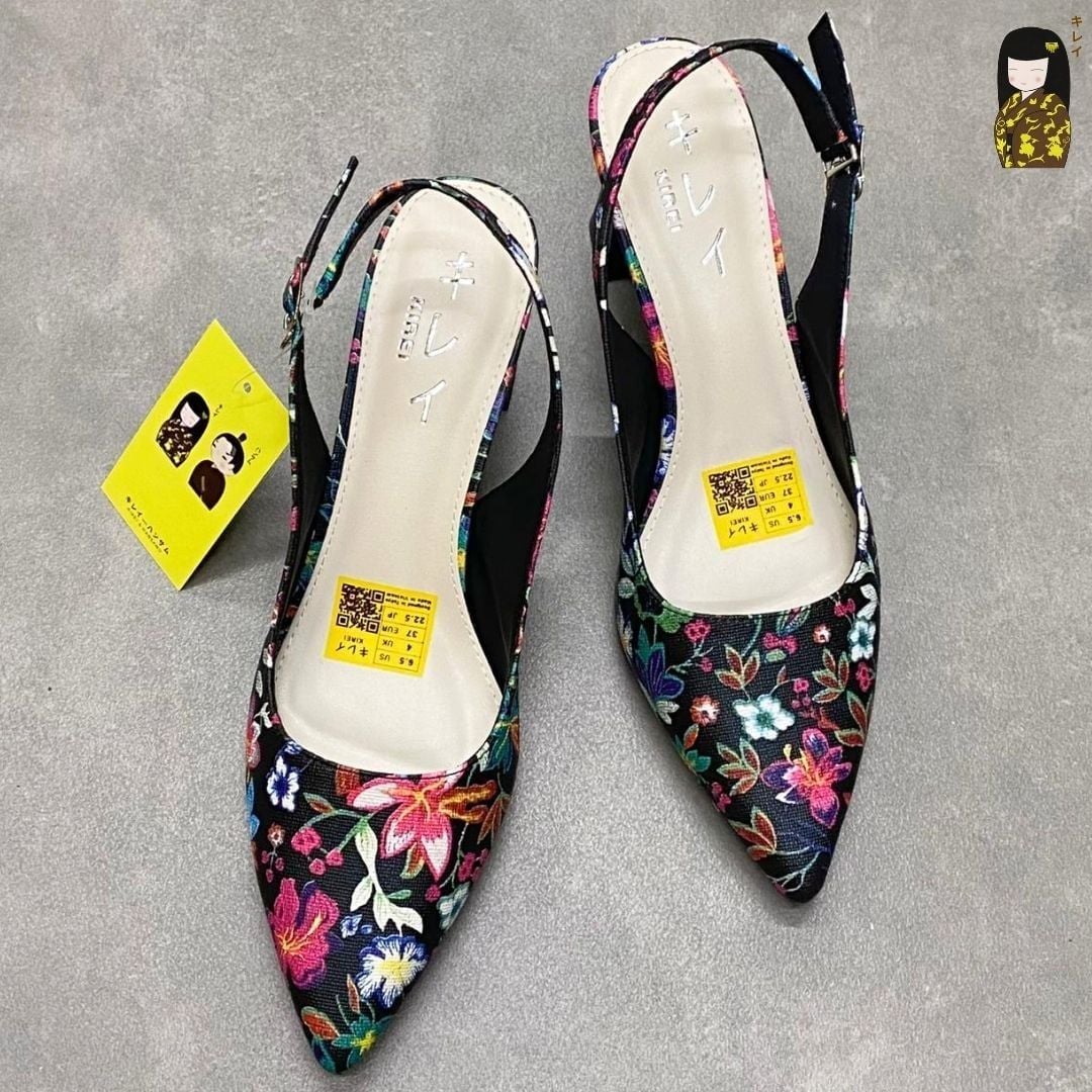  Giày slingback nữ Kirei Biteki CP06 màu Đen - Cao gót công sở 