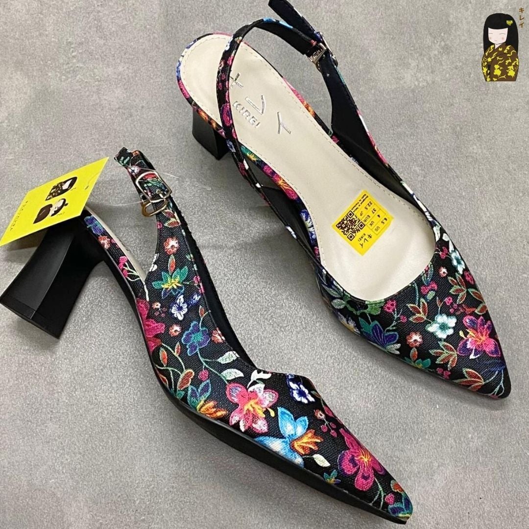  Giày slingback nữ Kirei Biteki CP06 màu Đen - Cao gót công sở 