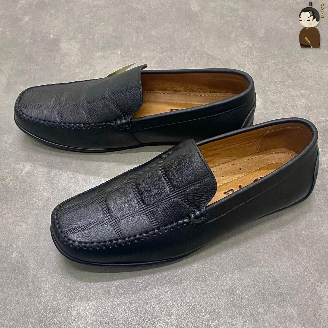  Giày lười Nam Hansamu Kai DGD09 màu Đen - Moccasin da bò siêu bền 