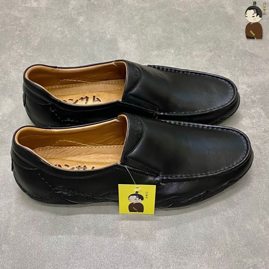  Giày lười Nam Hamsamu Kai DGD14 màu Đen - Loafer da bò siêu bền 