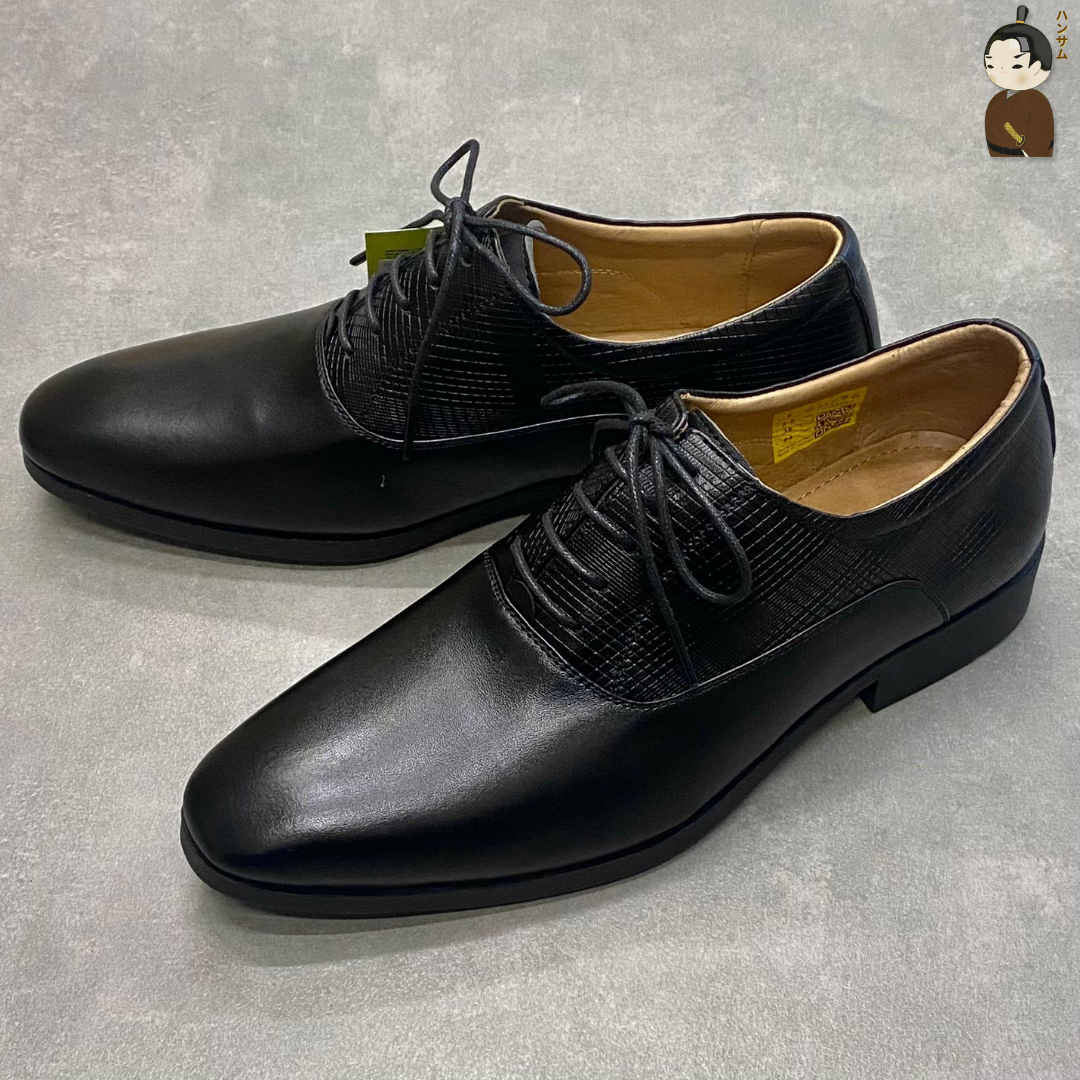  Giày tây Hansamu Emboss Oxford HI Black 