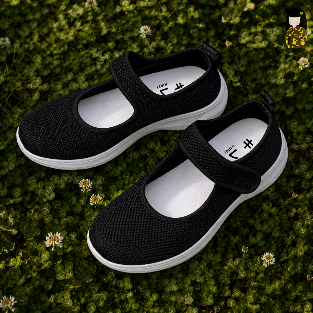  Giày búp bê nữ Kirei Nintai BG02 màu Đen - Slip On nữ đi bộ 