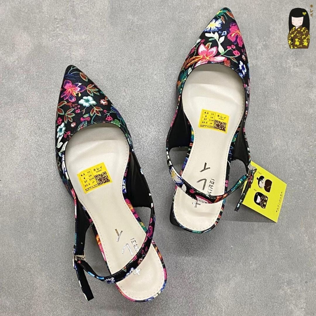  Giày slingback nữ Kirei Biteki CP06 màu Đen - Cao gót công sở 