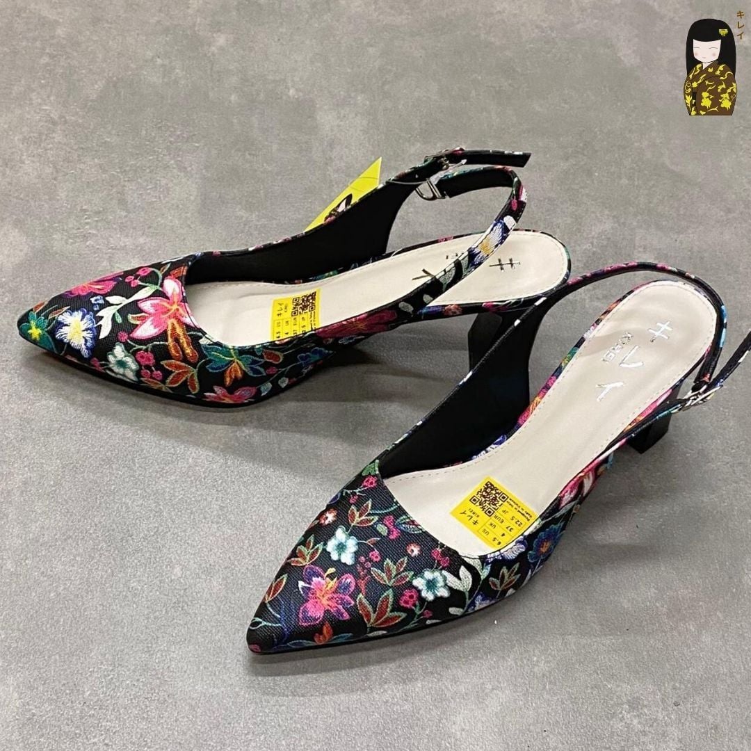  Giày slingback nữ Kirei Biteki CP06 màu Đen - Cao gót công sở 