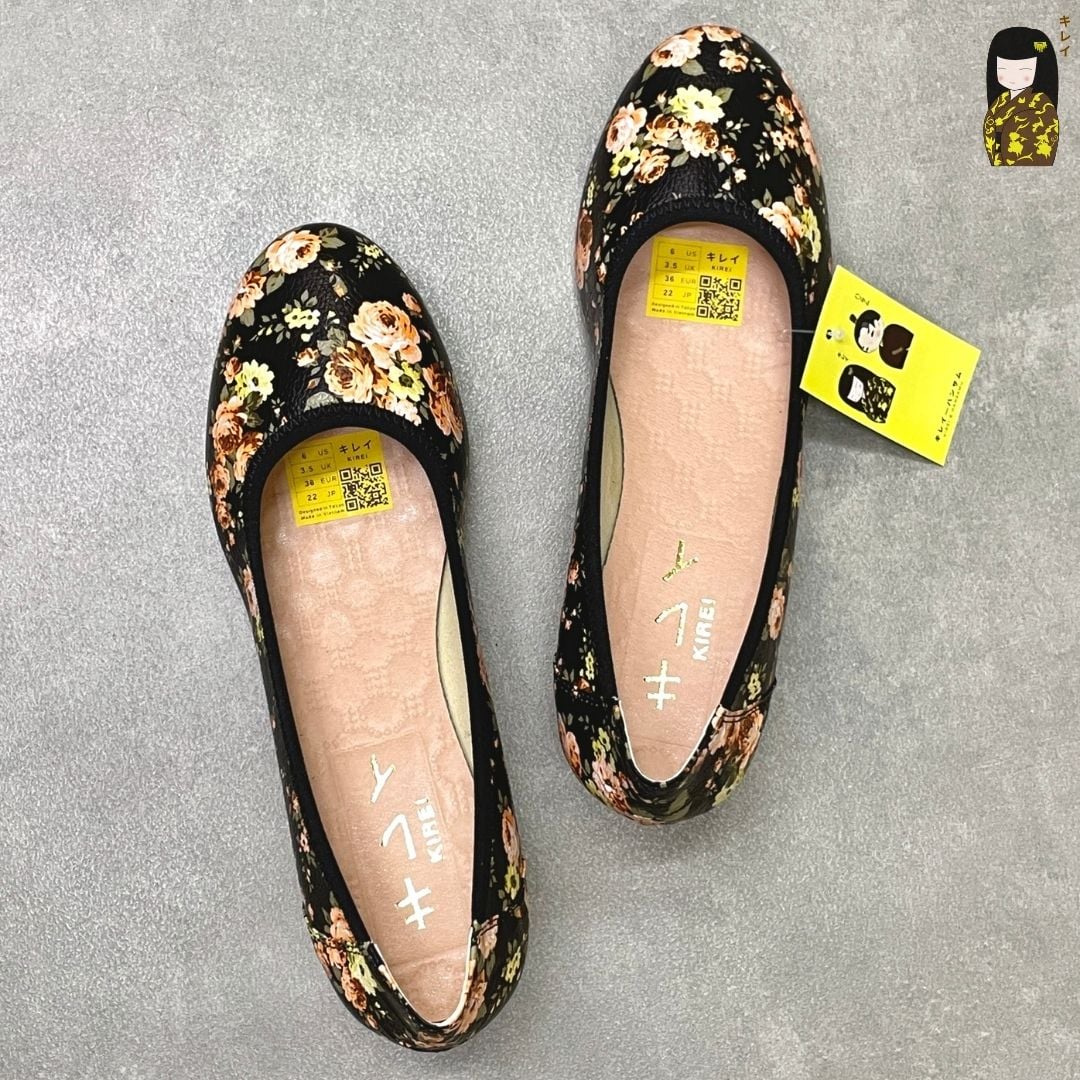  Giày búp bê nữ công sở đế xuồng Kirei Biteki HH23 màu đen 