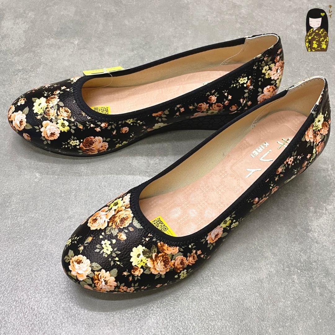  Giày búp bê nữ công sở đế xuồng Kirei Biteki HH23 màu đen 