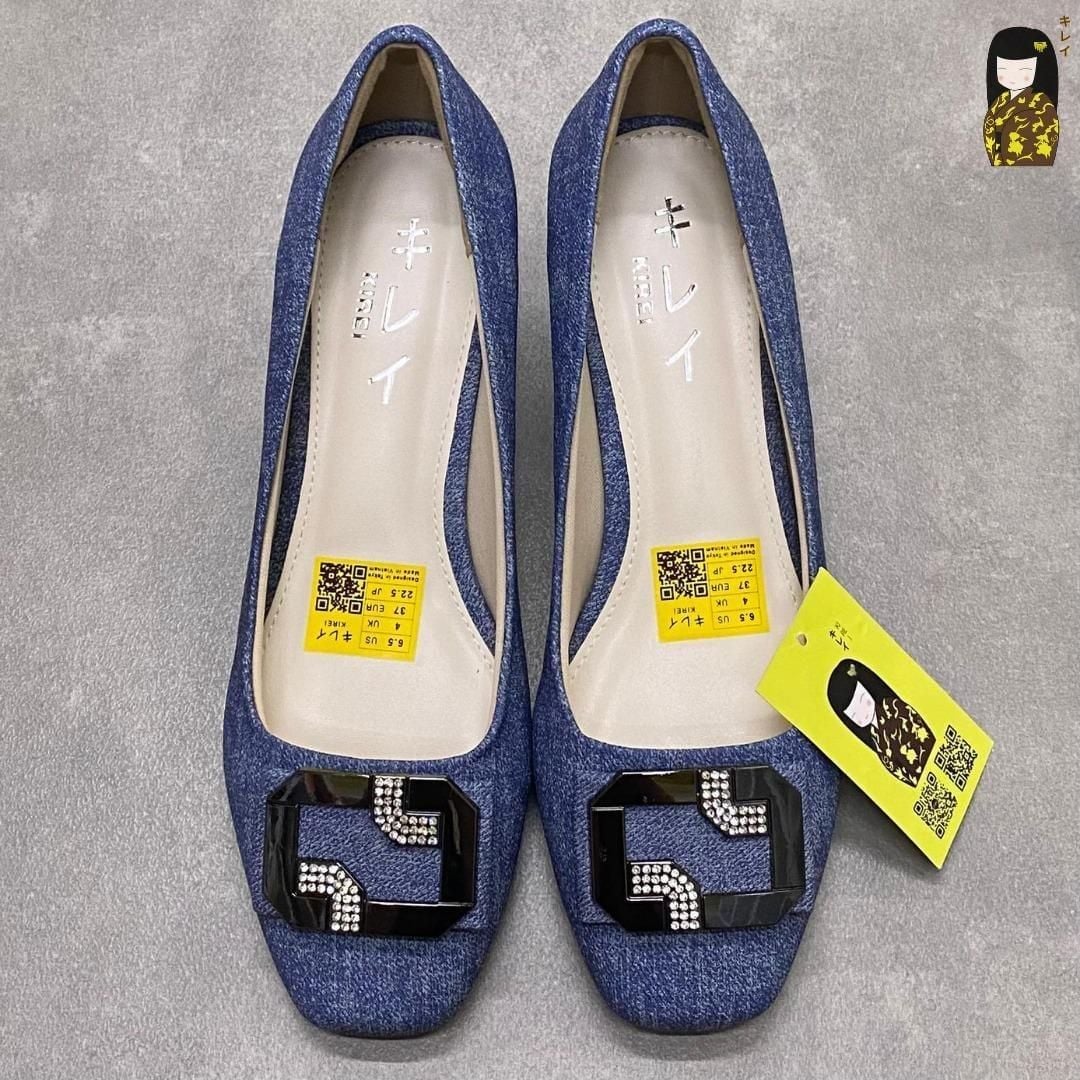  Giày Cao Gót Nữ Công Sở Kirei Kyōyō CP01 Jeans - Gót Vuông Êm Chân 