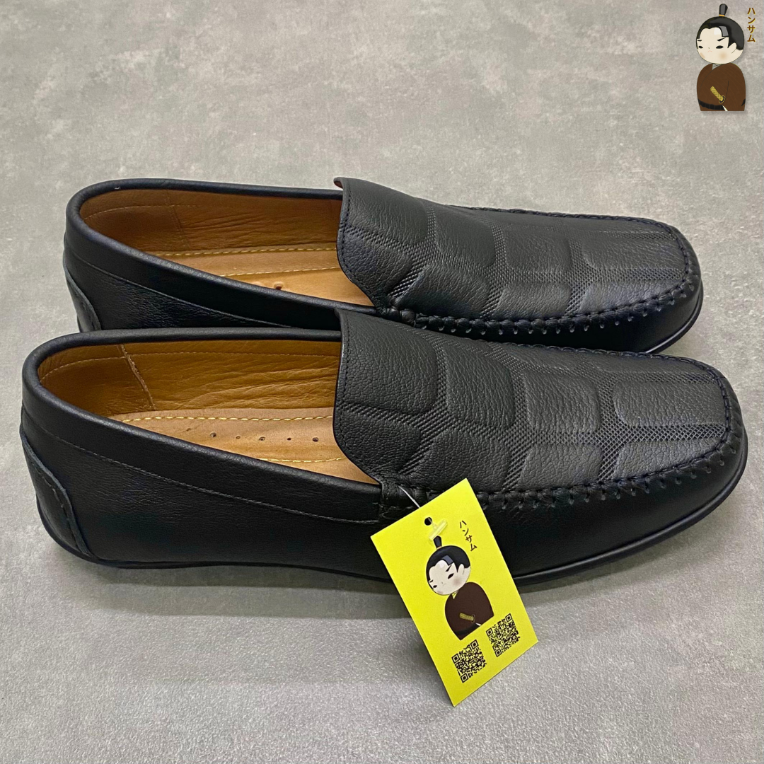  Giày lười Nam Hansamu Kai DGD09 màu Đen - Moccasin da bò siêu bền 