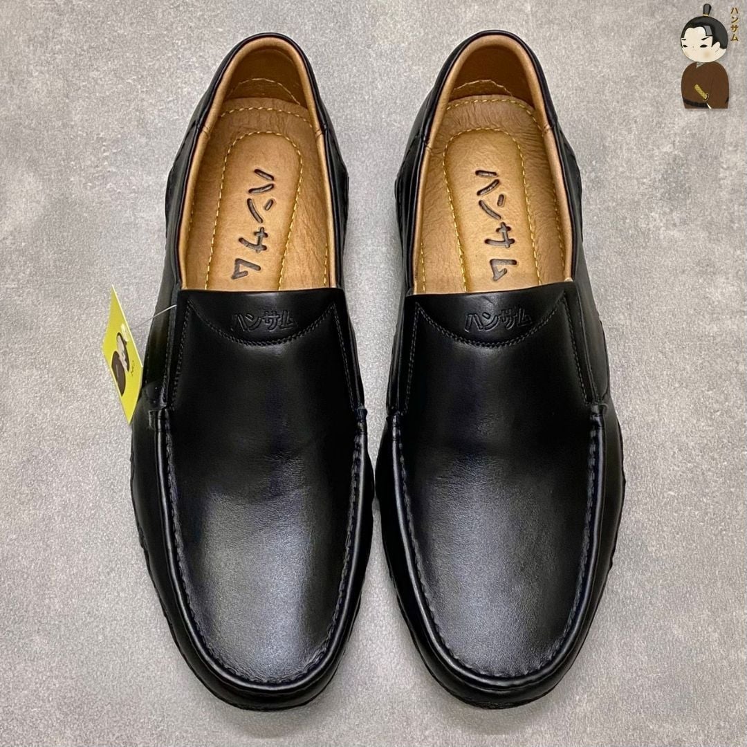  Giày lười Nam Hamsamu Kai DGD14 màu Đen - Loafer da bò siêu bền 