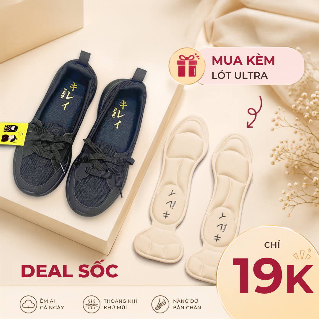  Giày đi bộ nữ Kirei Hime BG07 màu Đen 