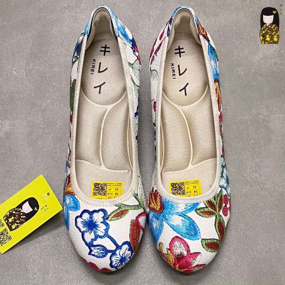  Giày đế xuồng nữ Kirei Biteki HI02 màu Trắng - Công sở êm chân 