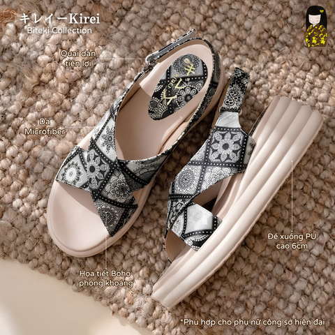 Kirei Biteki Boho - Office Wedge Sandal HH01 Mono