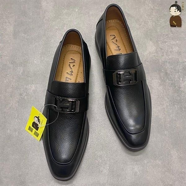  Giày lười Nam Hansamu Zen DGD06 màu Đen - Loafer công sở 