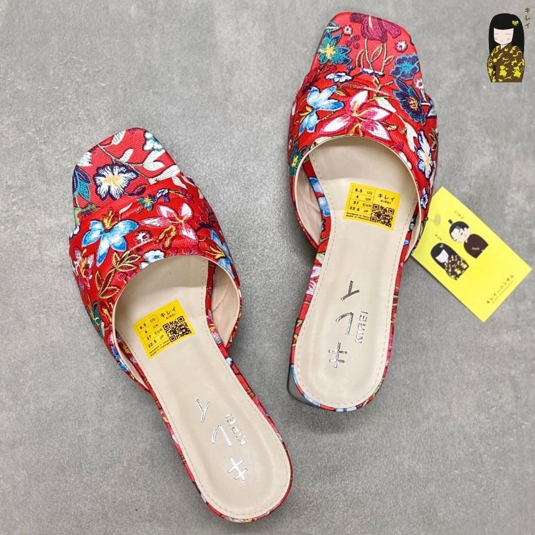  Dép cao gót nữ công sở Kirei Biteki CP07 màu Đỏ - Block heel êm chân 