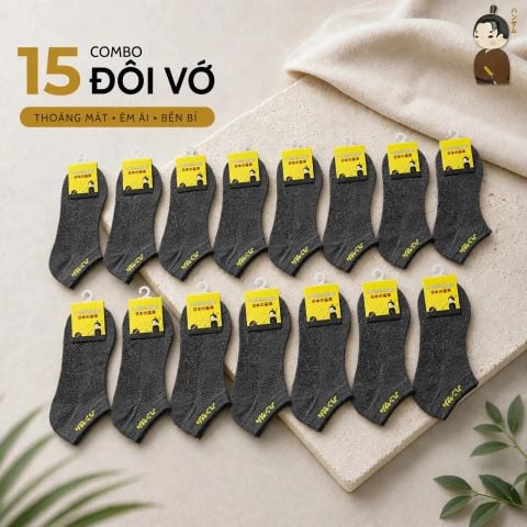 [Combo 15 đôi] Vớ Hansamu Shinobi active sock VNS01 D.Grey