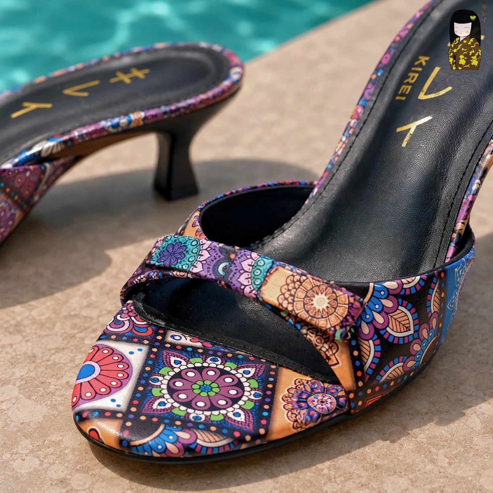  Kirei Biteki Boho - Office Kitten Heel HH16 Midnight 