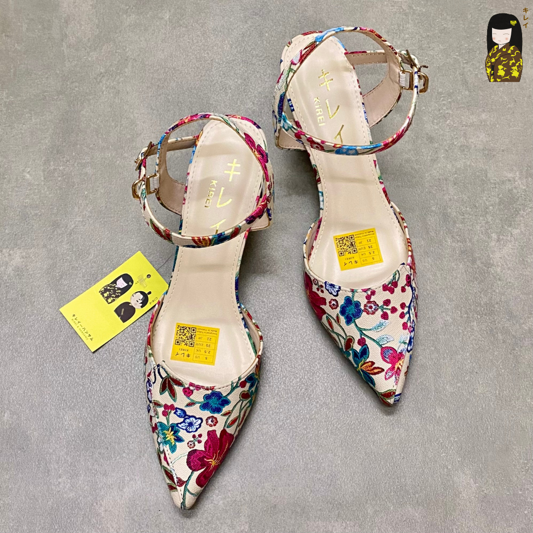  [Mới Về] Giày slingback nữ công sở Kirei Biteki HH27 màu kem 