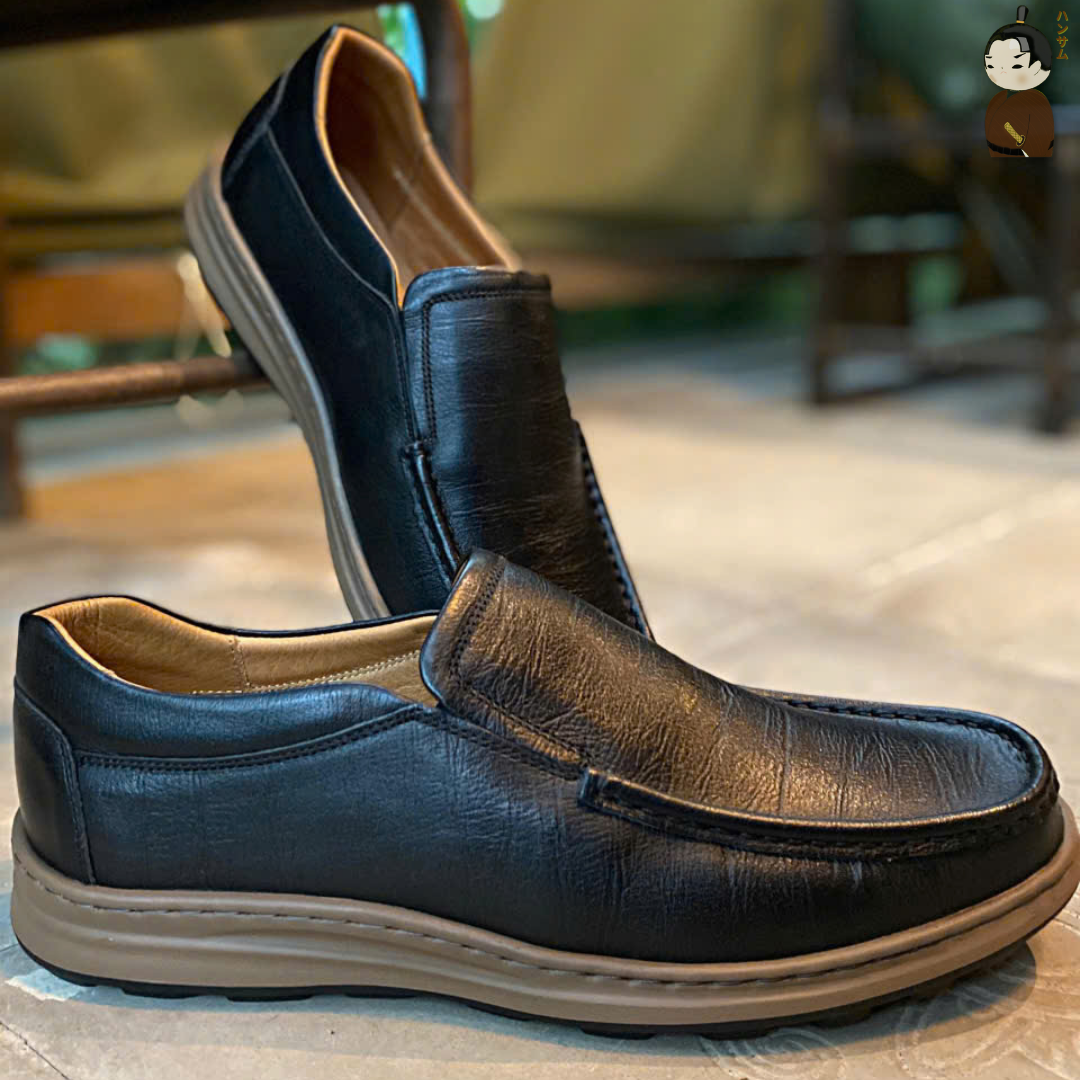  Giày Loafer Nam Công Sở Hansamu Zen DGD03 Đen - Da Bò, Đế Phylon Siêu Nhẹ 