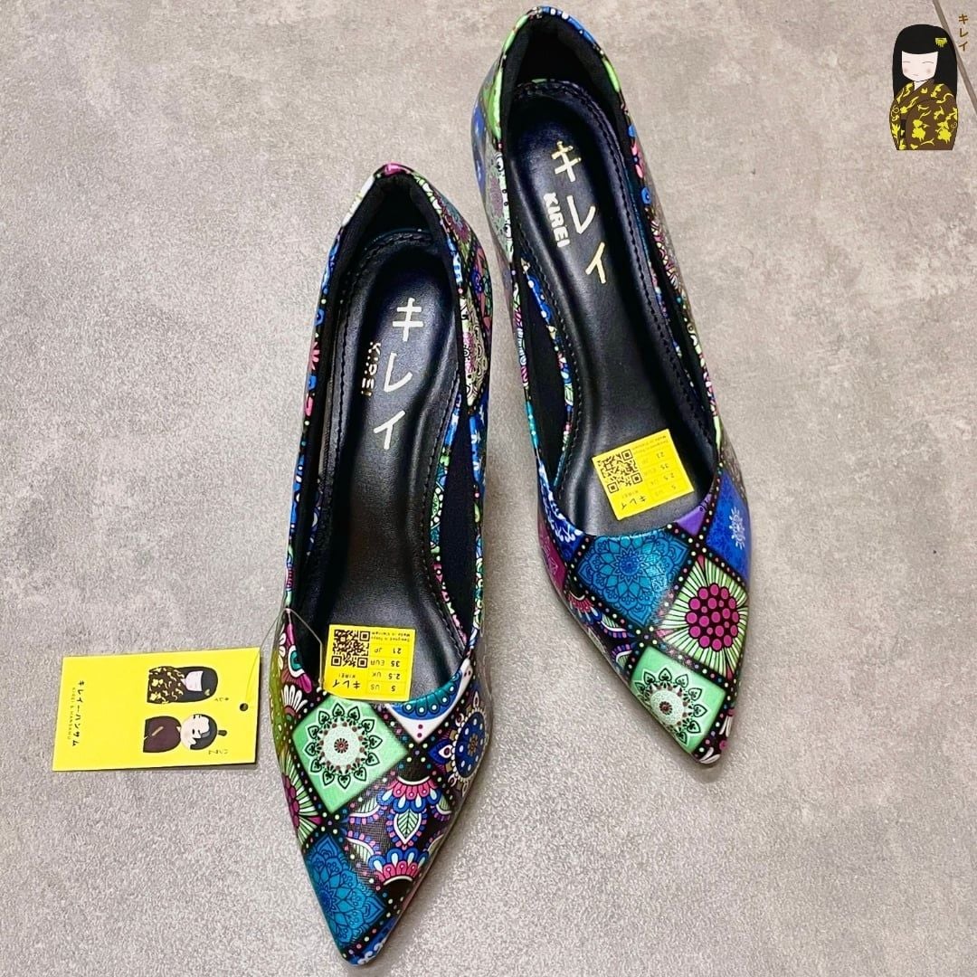  [Mới Về]Giày cao gót nữ công sở Kirei Biteki Boho HH19 màu Xanh Rêu Forest 