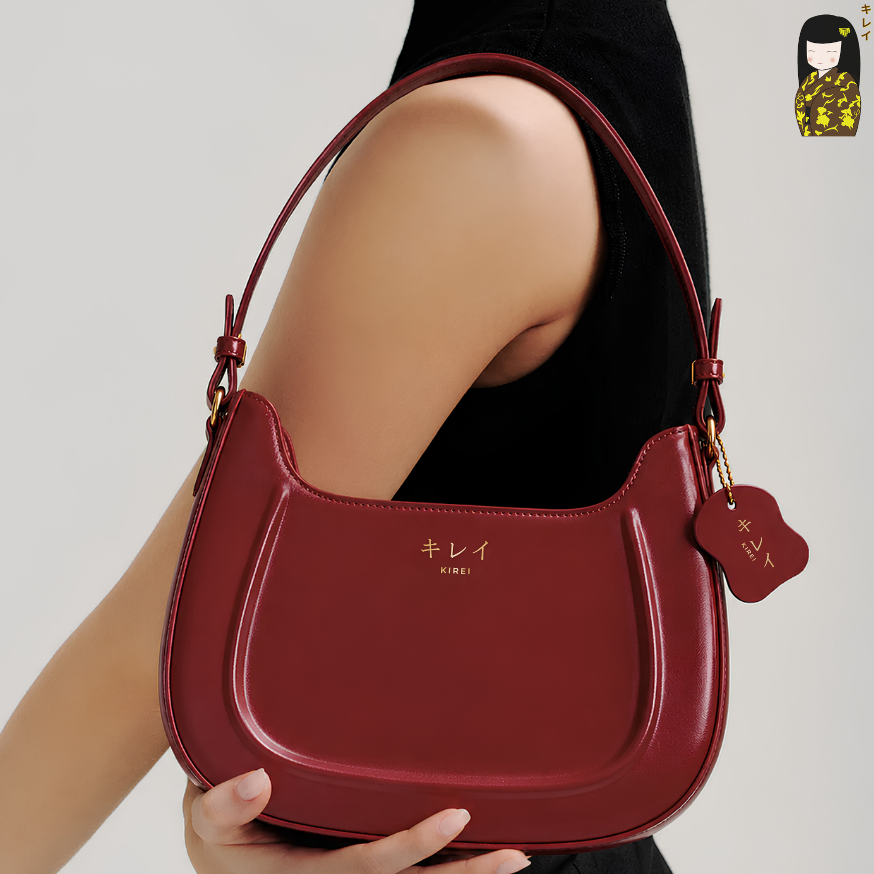 Túi Kirei Iki BGB12 | Túi đeo chéo màu Đỏ rượu vang 