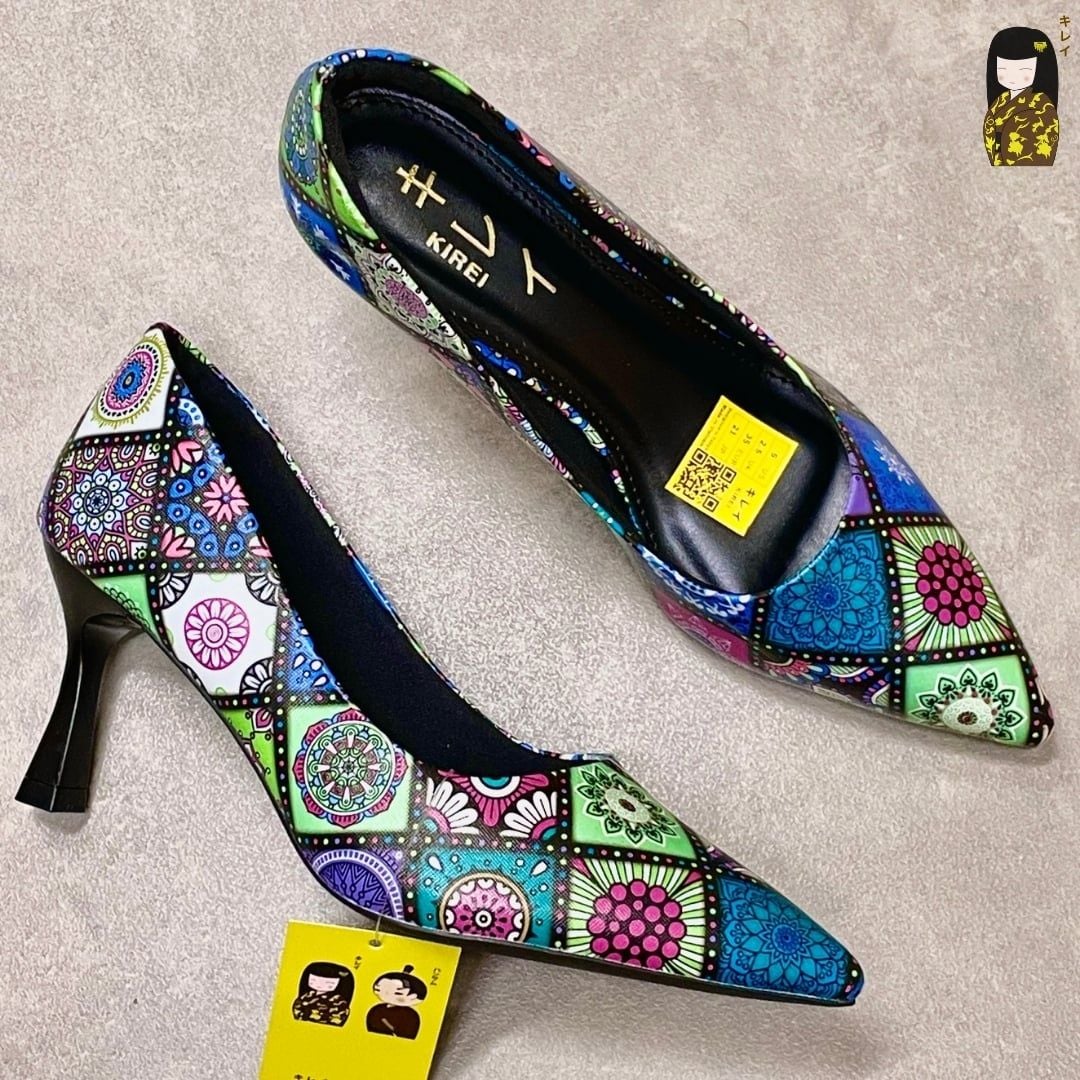 [Mới Về]Giày cao gót nữ công sở Kirei Biteki Boho HH19 màu Xanh Rêu Forest 