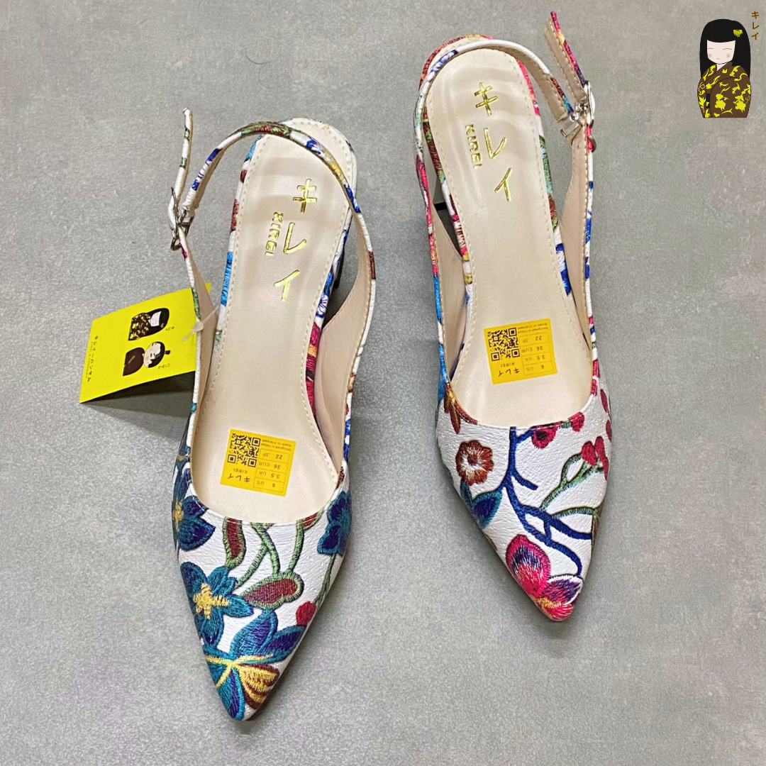  Giày slingback nữ Kirei Biteki CP06 màu Trắng - Cao gót công sở 