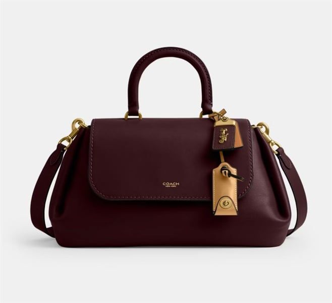  Túi Coach Slouchy Rogue Top Handle Bag DS Burgundy 
