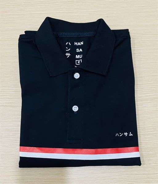  Áo thun tennis Hansamu 2 sọc JNT Đen 