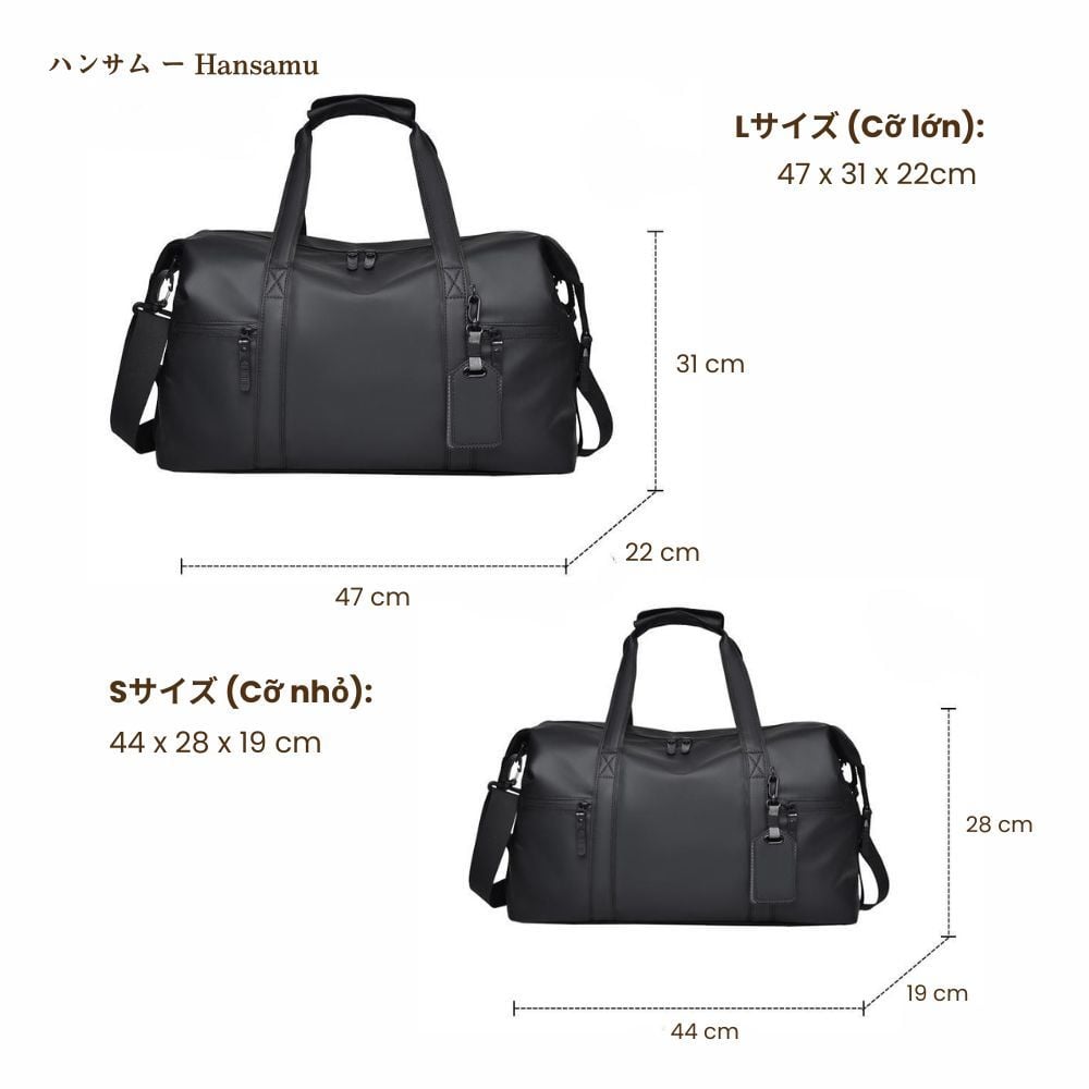  Hansamu Raiden - Waterproof Travel Small Bag BGB21 Black 