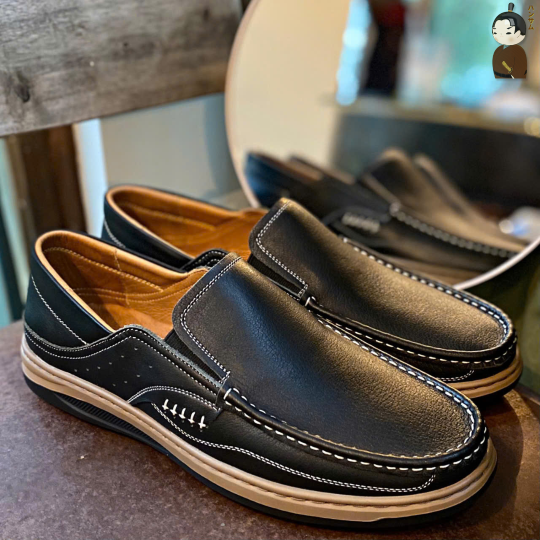  Giày lười Nam Hansamu Zen DGD05 màu Đen - Loafer công sở 