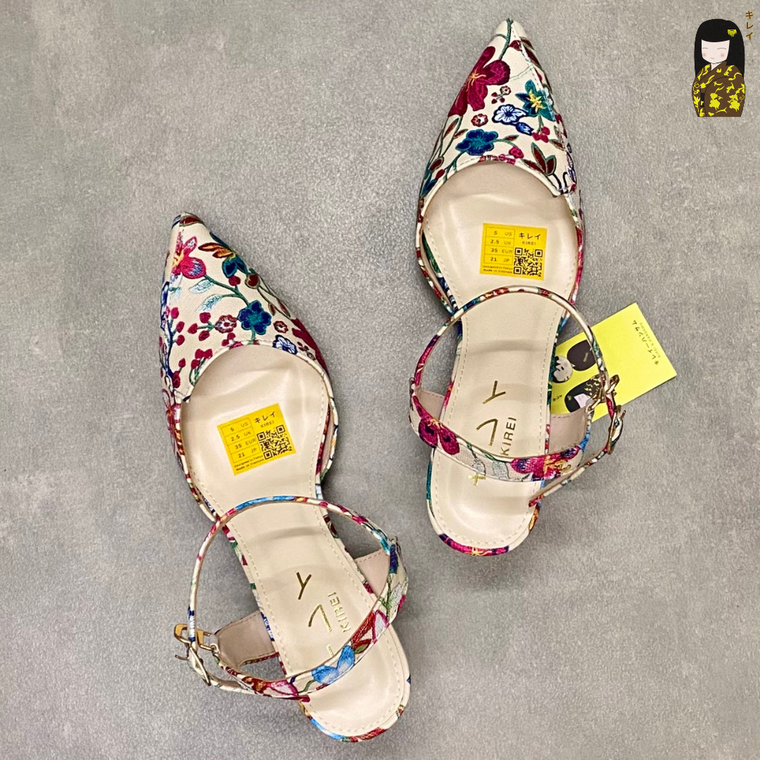  [Mới Về] Giày slingback nữ công sở Kirei Biteki HH27 màu kem 