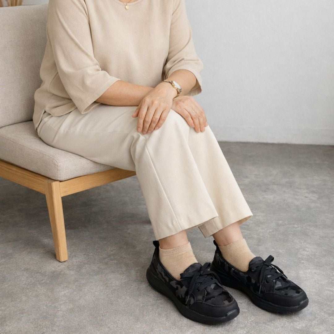  Giày đi bộ nữ Kirei Hime BG08 màu Đen Camo 