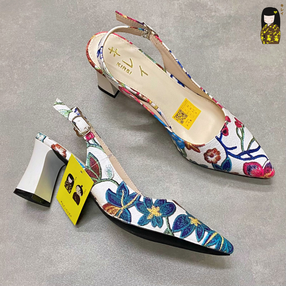  Giày slingback nữ Kirei Biteki CP06 màu Trắng - Cao gót công sở 