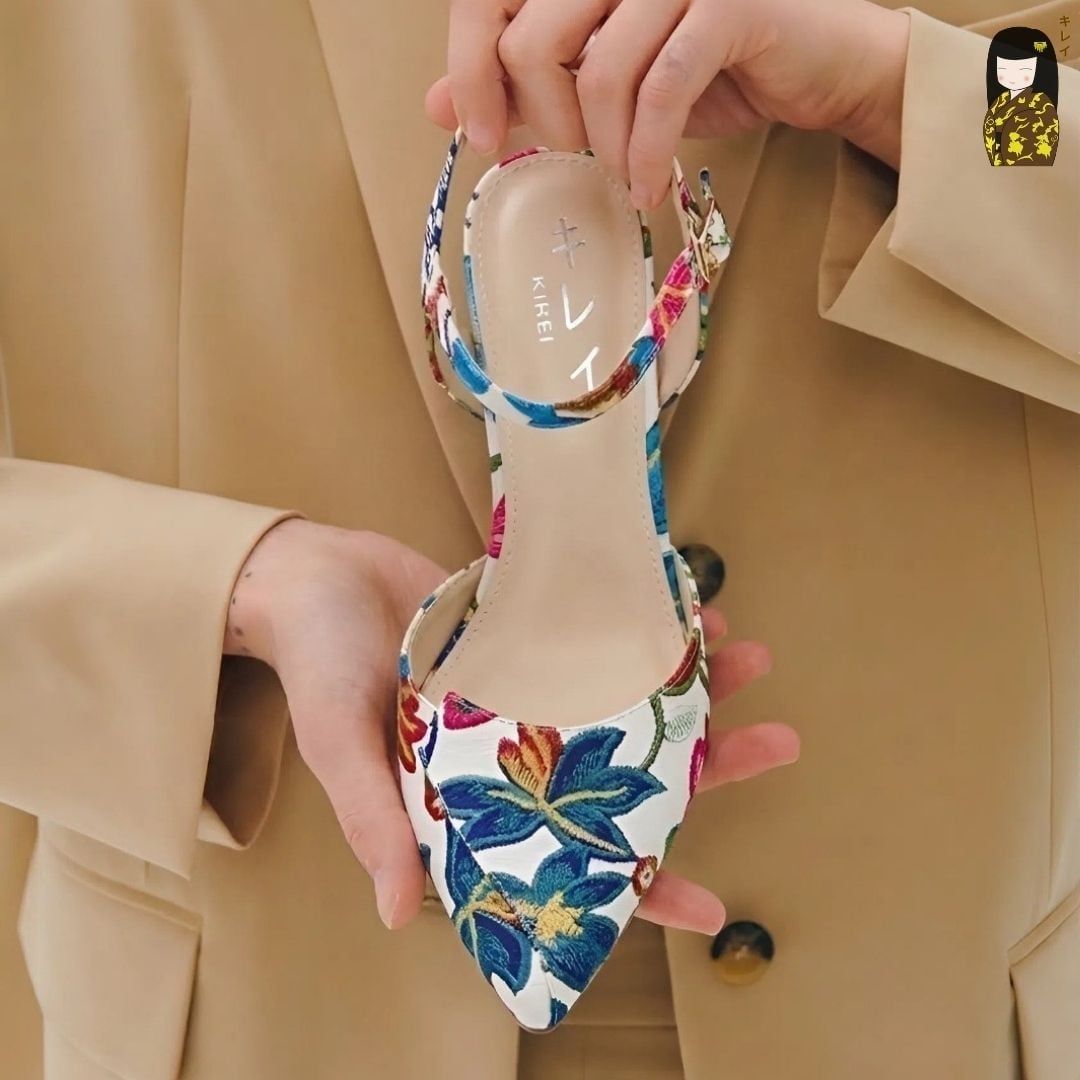 Giày slingback nữ Kirei Biteki CP05 màu Trắng - Cao gót công sở 
