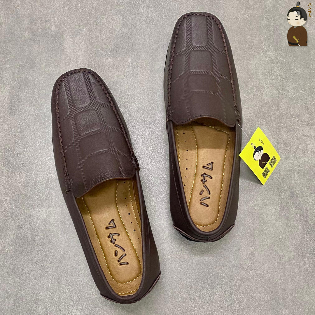  Giày lười Nam Hansamu Kai DGD09 màu Nâu - Moccasin da bò siêu bền 