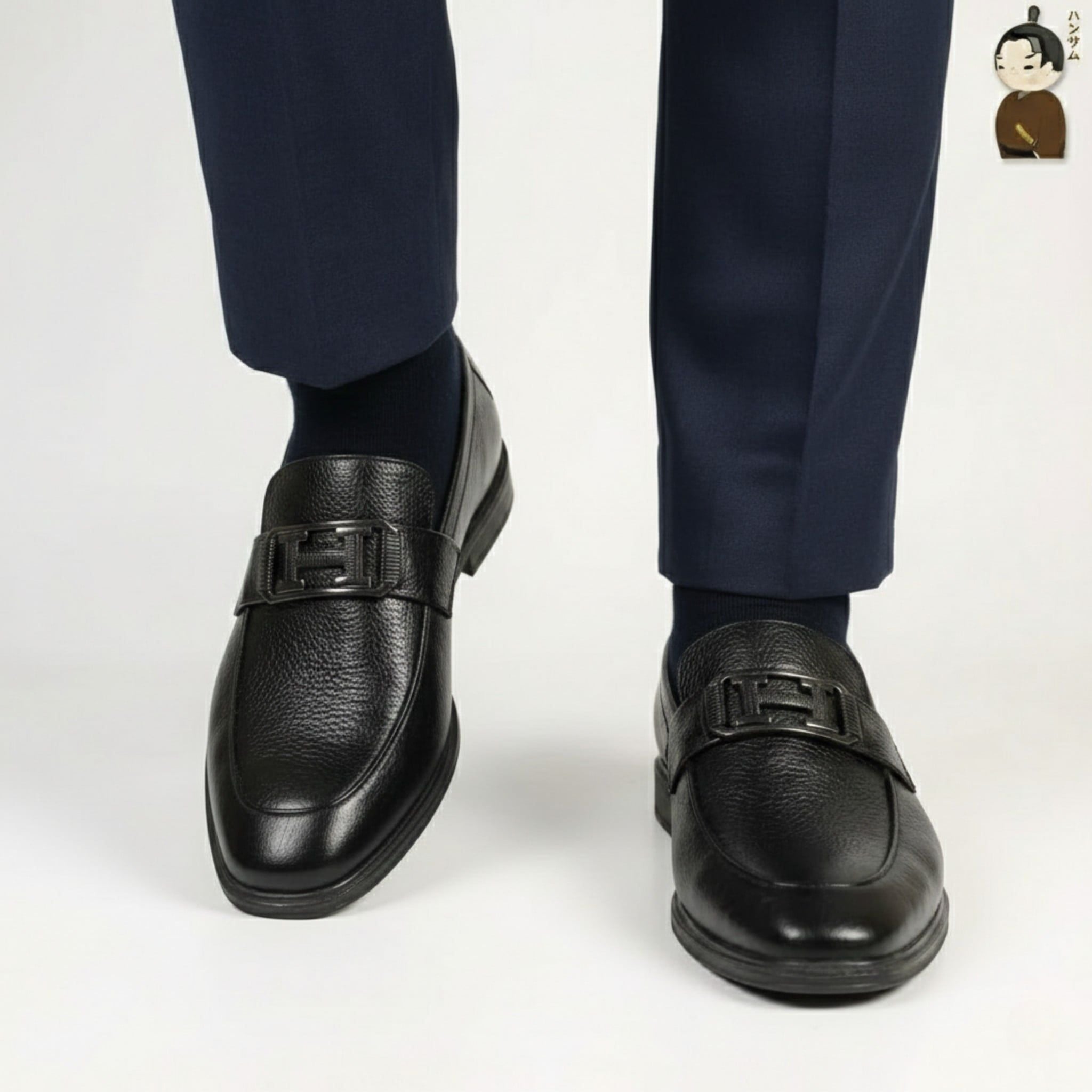  Giày lười Nam Hansamu Zen DGD06 màu Đen - Loafer công sở 