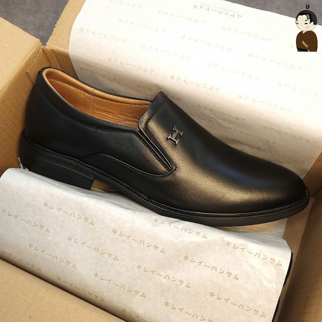  Giày lười Nam Hansamu Zen DGD10 màu Đen - Loafer công sở 