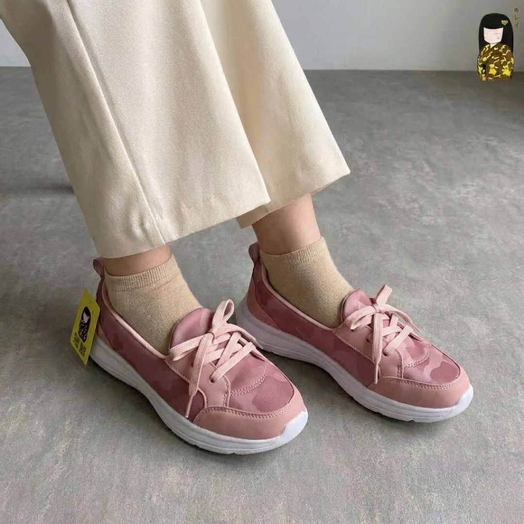  Giày đi bộ nữ Kirei Hime BG08 màu Hồng Camo 