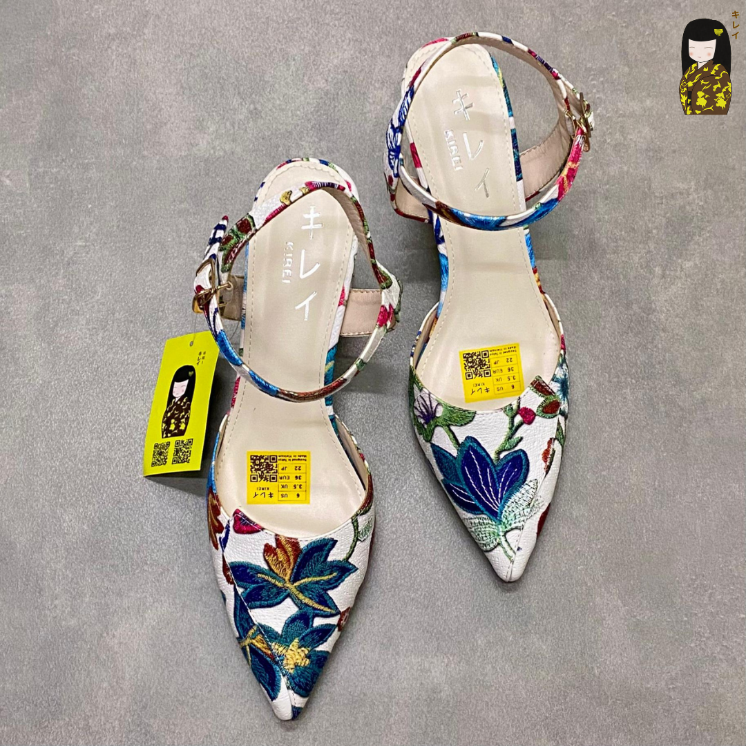  Giày slingback nữ Kirei Biteki CP05 màu Trắng - Cao gót công sở 
