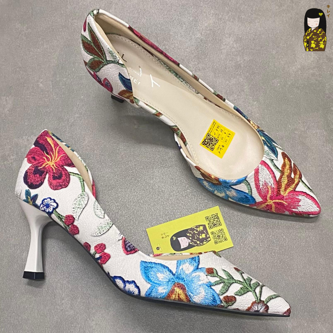  Giày cao gót nữ D'Orsay Kirei Biteki CP04 màu Trắng - Công sở thanh lịch 