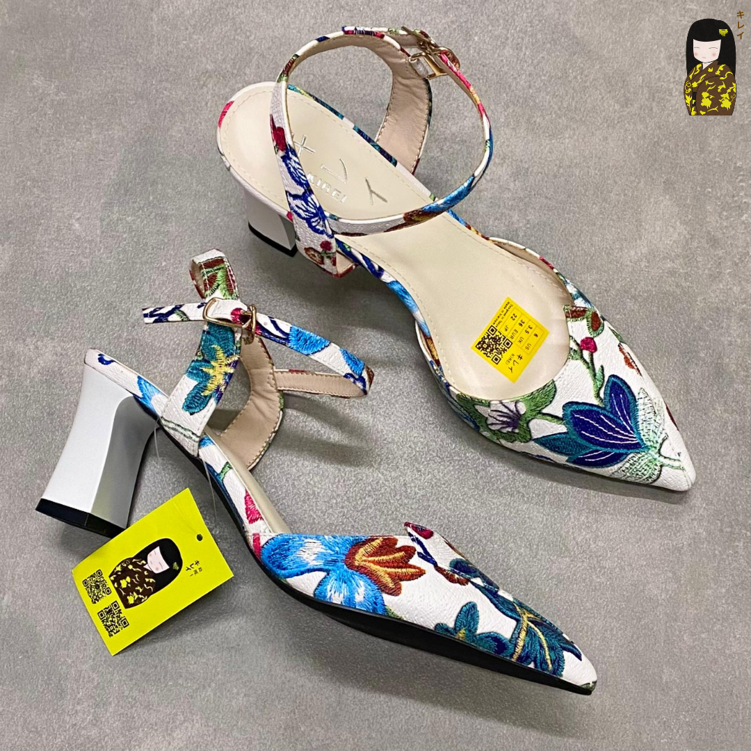  Giày slingback nữ Kirei Biteki CP05 màu Trắng - Cao gót công sở 
