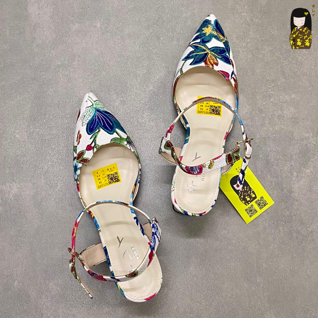  Giày slingback nữ Kirei Biteki CP05 màu Trắng - Cao gót công sở 