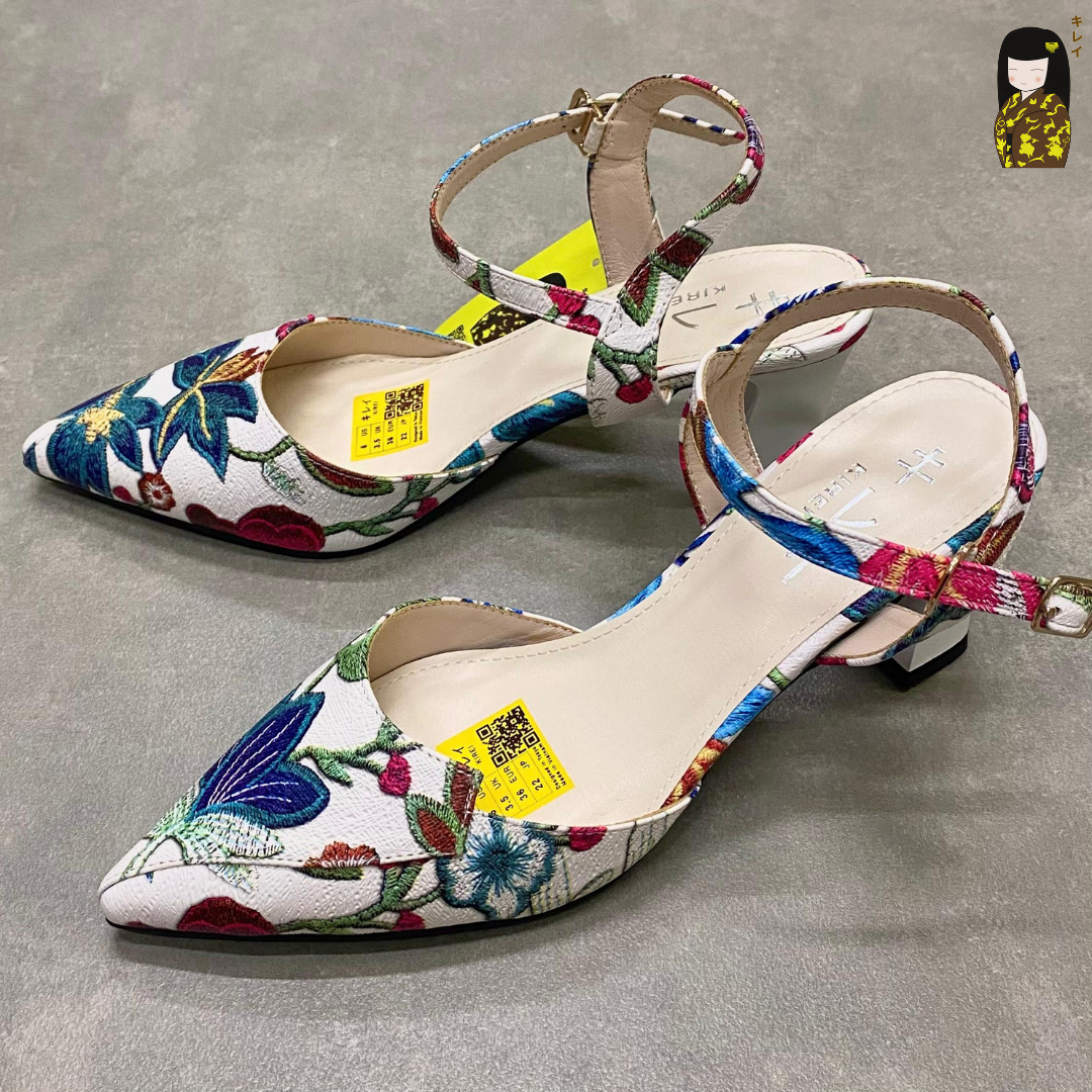  Giày slingback nữ Kirei Biteki CP05 màu Trắng - Cao gót công sở 
