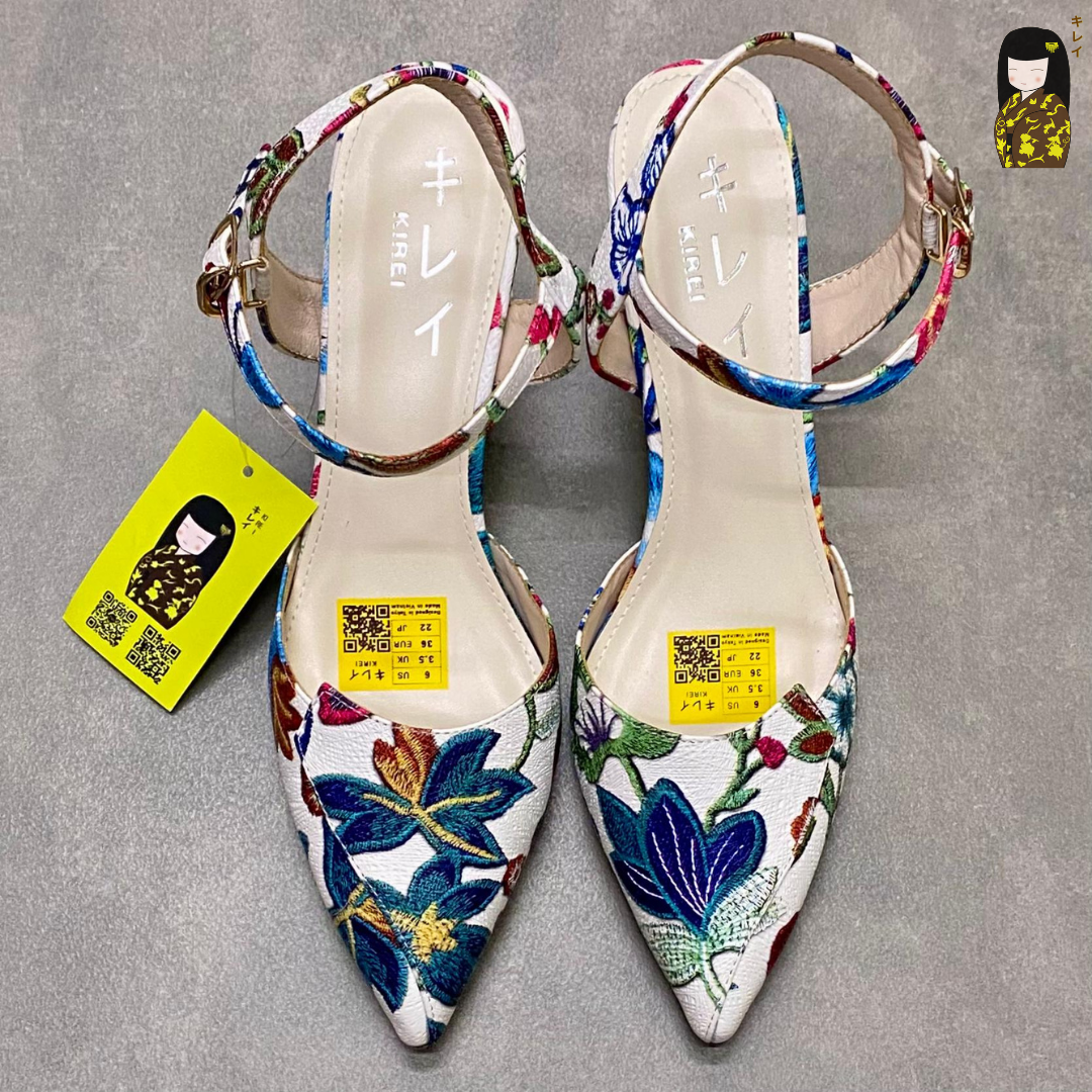  Giày slingback nữ Kirei Biteki CP05 màu Trắng - Cao gót công sở 