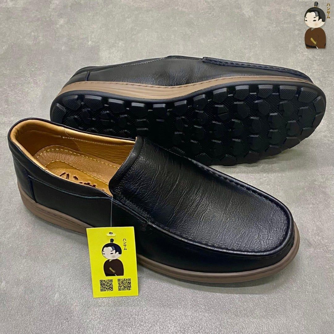  Giày Loafer Nam Công Sở Hansamu Zen DGD03 Đen - Da Bò, Đế Phylon Siêu Nhẹ 